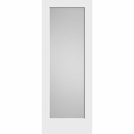 CODEL DOORS 18" x 80" Primed 1-Panel Interior Shaker Slab Door with White Lami Glass 1668pri8401GL